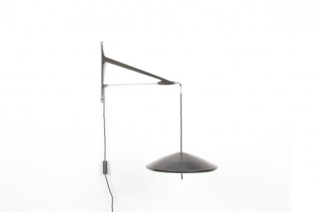 Counterweight wall lamp in metal and brass, Arlus edition 1950