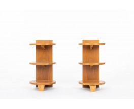 Art Deco design walnut bedside tables 1930 set of 2