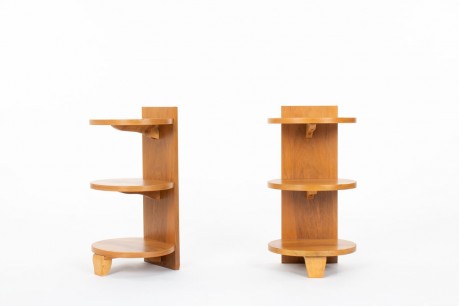 Art Deco design walnut bedside tables 1930 set of 2