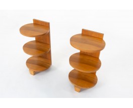 Art Deco design walnut bedside tables 1930 set of 2