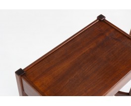 Pair of vintage mahogany bedside tables by Jacques Hauville for Roche Bobois, France 1950s