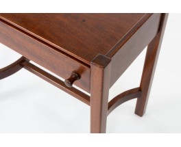 Pair of vintage mahogany bedside tables by Jacques Hauville for Roche Bobois, France 1950s