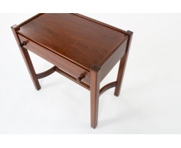 Pair of vintage mahogany bedside tables by Jacques Hauville for Roche Bobois, France 1950s