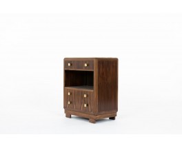 Meuble Art Déco en Ébène de Macassar, Palissandre & Plateau Quartz – Années 1930