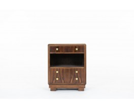 Meuble Art Déco en Ébène de Macassar, Palissandre & Plateau Quartz – Années 1930