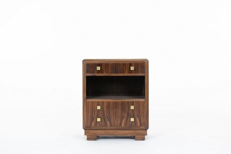 1930s Art Deco Cabinet in Macassar Ebony, Rosewood & Quartz