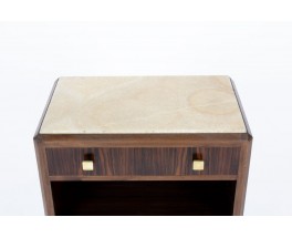 Meuble Art Déco en Ébène de Macassar, Palissandre & Plateau Quartz – Années 1930