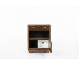 Meuble Art Déco en Ébène de Macassar, Palissandre & Plateau Quartz – Années 1930