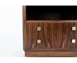 Meuble Art Déco en Ébène de Macassar, Palissandre & Plateau Quartz – Années 1930