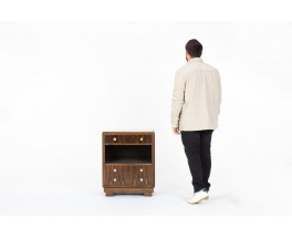 Meuble Art Déco en Ébène de Macassar, Palissandre & Plateau Quartz – Années 1930
