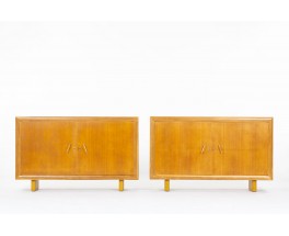Cabinet in oak and brass 1950