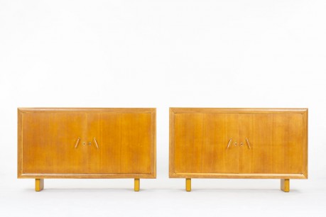 Cabinet in oak and brass 1950
