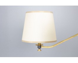 Vintage 1950s Brass, Metal & Custom Paper Shade Pendant Light – 3 Arms