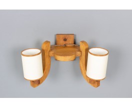 Applique en chêne par Guillerme et Chambron pour Votre Maison 1950