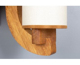 Oak Wall Light by Guillerme and Chambron for Votre Maison 1950