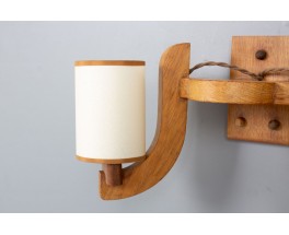 Applique en chêne par Guillerme et Chambron pour Votre Maison 1950