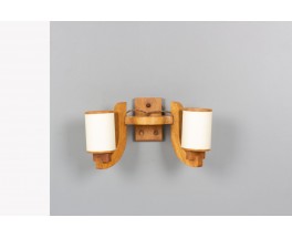 Applique en chêne par Guillerme et Chambron pour Votre Maison 1950