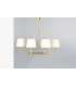 Vintage 6-Light Brass Chandelier Petitot Edition 1940