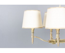 Vintage 6-Light Brass Chandelier Petitot Edition 1940