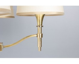Vintage 6-Light Brass Chandelier Petitot Edition 1940