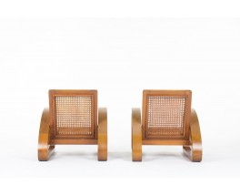 Fauteuils en teck et cannage 1950 set de 2