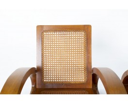 Fauteuils en teck et cannage 1950 set de 2