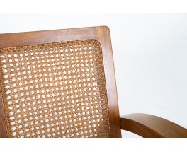 Armchairs in teak and caned 1950 set of 2