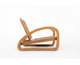 Fauteuils en teck et cannage 1950 set de 2