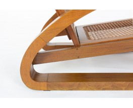 Armchairs in teak and caned 1950 set of 2