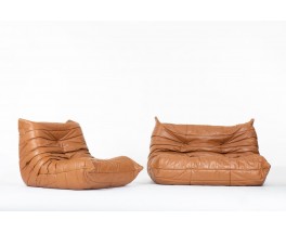 Fauteuil Michel Ducaroy modèle Togo en cuir édition Ligne Roset 1970