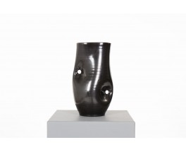 Vase Accolay noir – Céramique vintage élégante 1960
