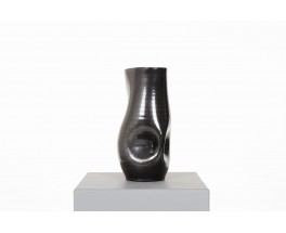Vase Accolay noir – Céramique vintage élégante 1960
