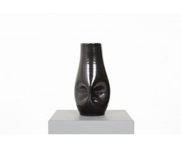 Vase Accolay noir – Céramique vintage élégante 1960