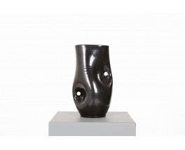 Vase Accolay noir – Céramique vintage élégante 1960