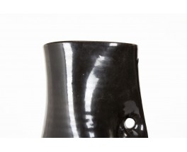 Vase Accolay noir – Céramique vintage élégante 1960