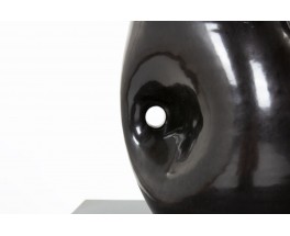 Vase Accolay noir – Céramique vintage élégante 1960