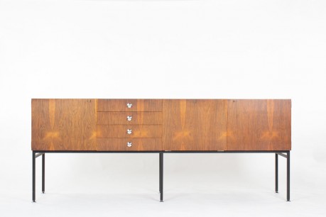 Enfilade Alain Richard en palissandre – Série 800, édition meuble TV vintage 1960