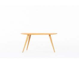 Model 44 tripod coffee table in oak – Pierre Cruege vintage design 1950