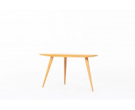 Model 44 tripod coffee table in oak – Pierre Cruege vintage design 1950