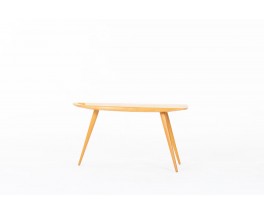 Model 44 tripod coffee table in oak – Pierre Cruege vintage design 1950