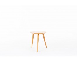 Model 44 tripod coffee table in oak – Pierre Cruege vintage design 1950