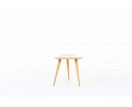 Model 44 tripod coffee table in oak – Pierre Cruege vintage design 1950