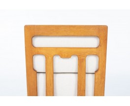 Pair of Guillerme and Chambron Armchairs – Solid Oak with Beige Fabric, Votre Maison Edition 1950