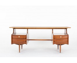 Jacques Hauville Mahogany Desk 1950 – Bema Edition, Timeless Elegance