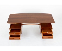 Jacques Hauville Mahogany Desk 1950 – Bema Edition, Timeless Elegance