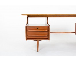 Jacques Hauville Mahogany Desk 1950 – Bema Edition, Timeless Elegance