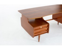 Jacques Hauville Mahogany Desk 1950 – Bema Edition, Timeless Elegance