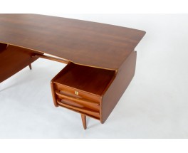 Jacques Hauville Mahogany Desk 1950 – Bema Edition, Timeless Elegance