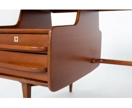 Jacques Hauville Mahogany Desk 1950 – Bema Edition, Timeless Elegance