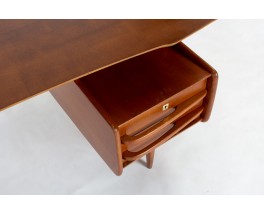 Jacques Hauville Mahogany Desk 1950 – Bema Edition, Timeless Elegance
